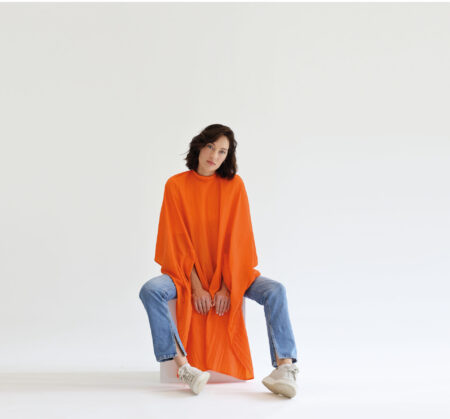 Trend-Design Umhang Classic uni orange, mit Hakenverschluss