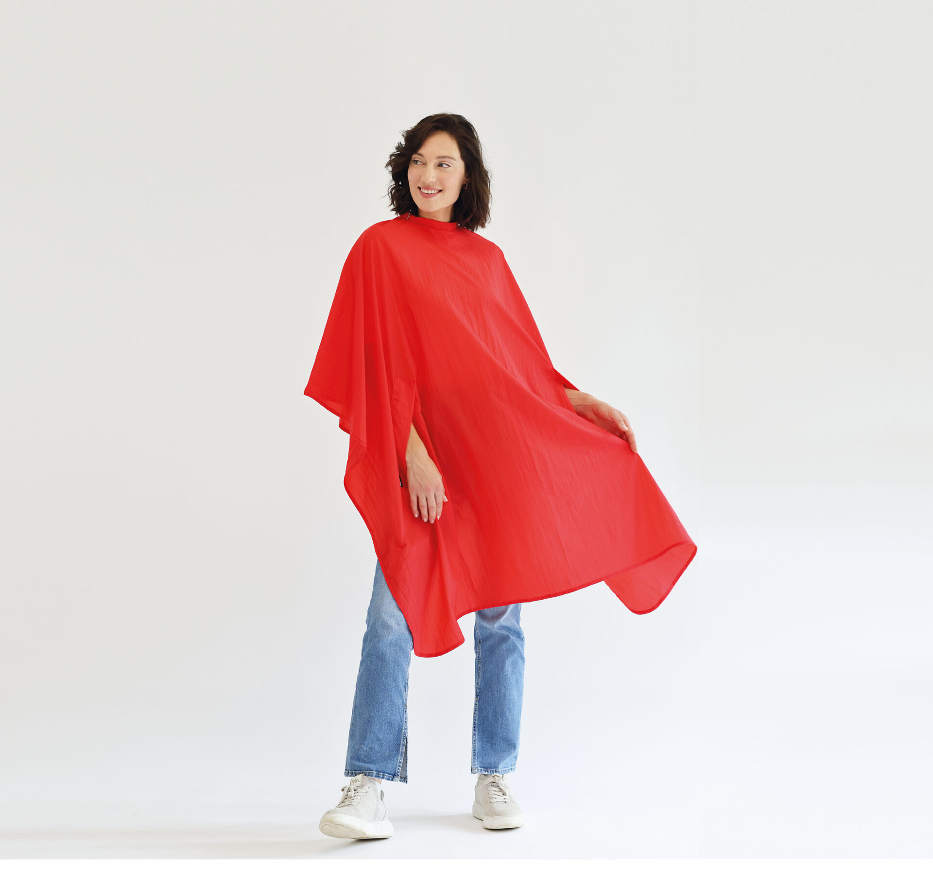 Trend-Design Umhang Classic uni rot, mit Hakenverschluss