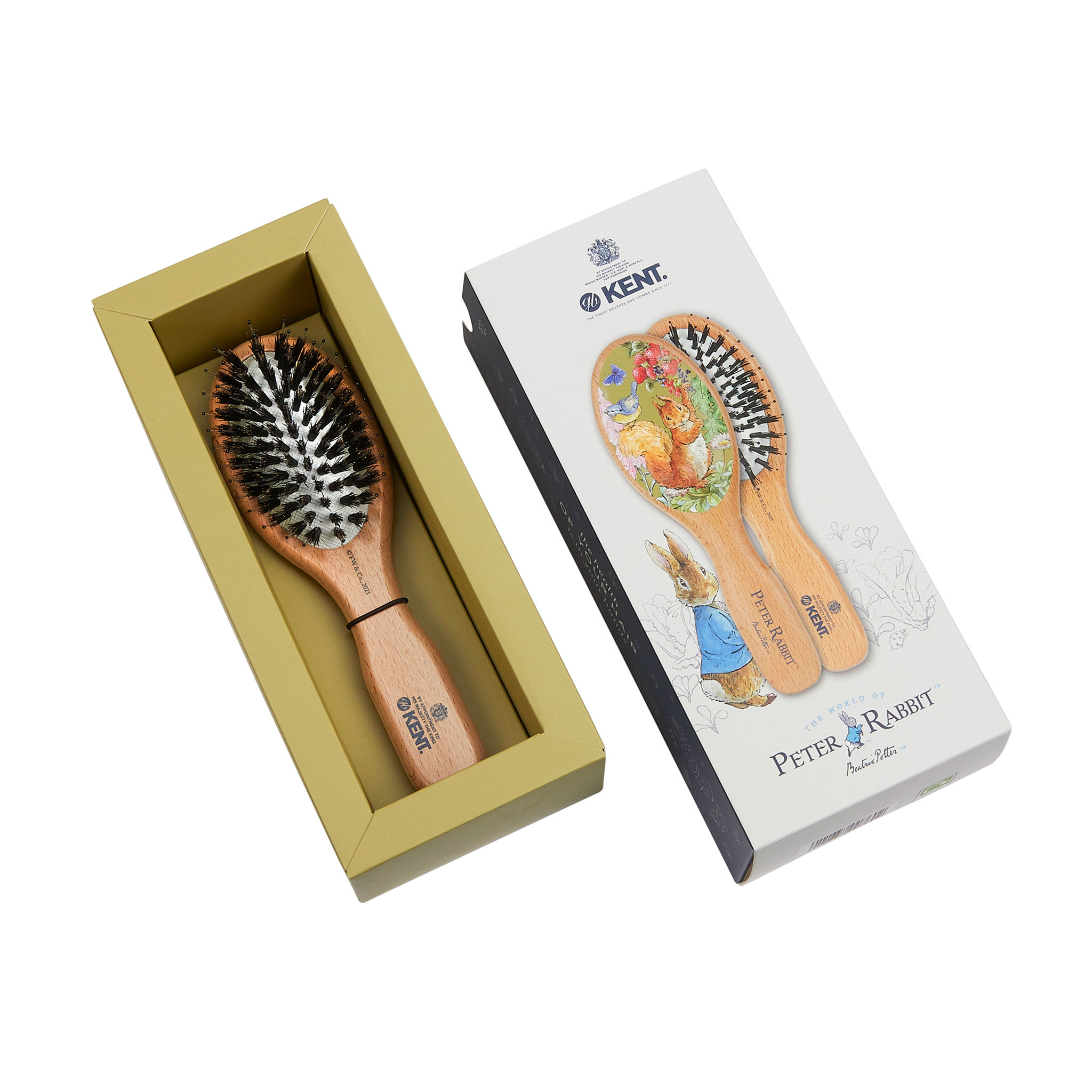 Kent / Peter Rabbit Haarbürste pneum. oval , klein m. Nylonstiften